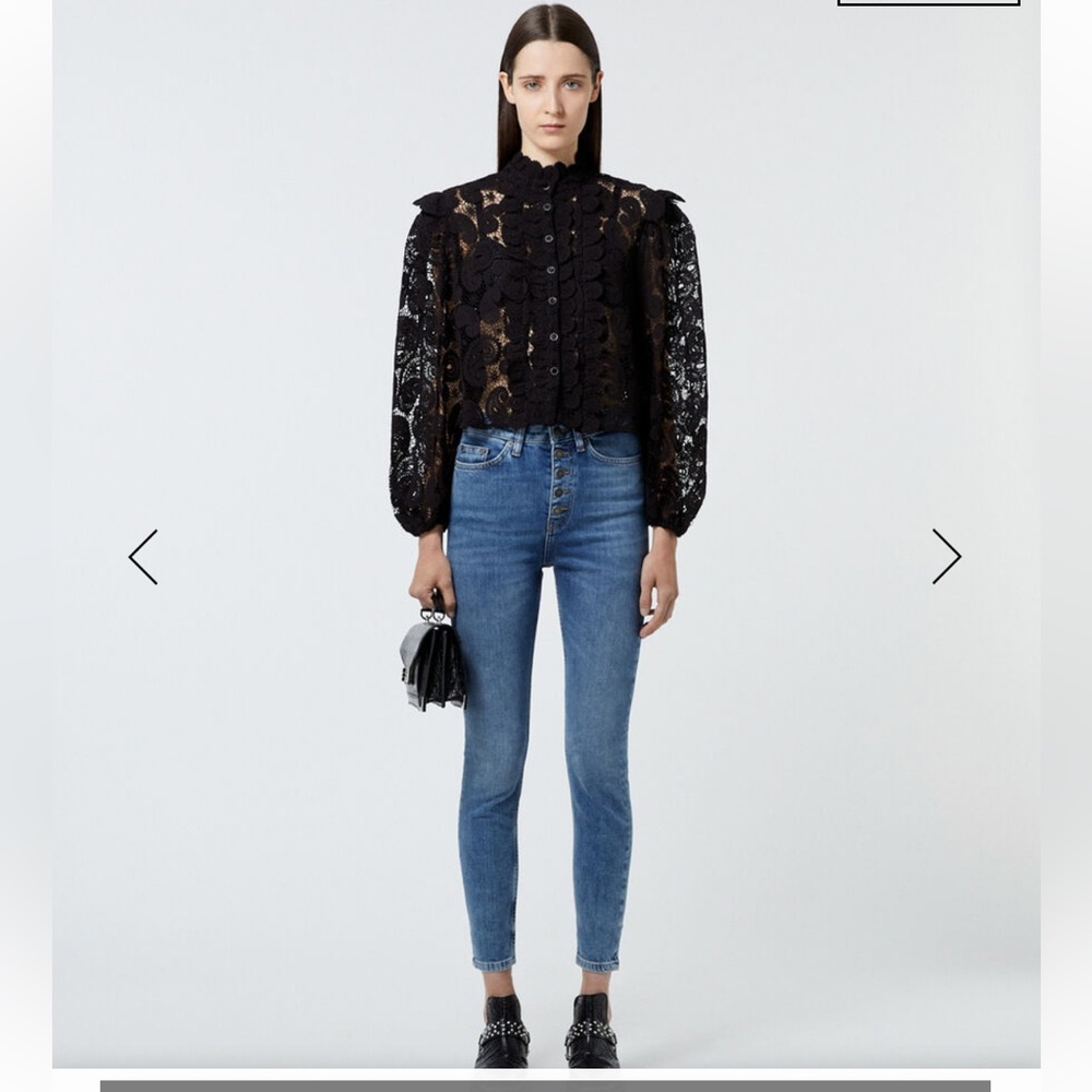 The Kooples Black Lace Top